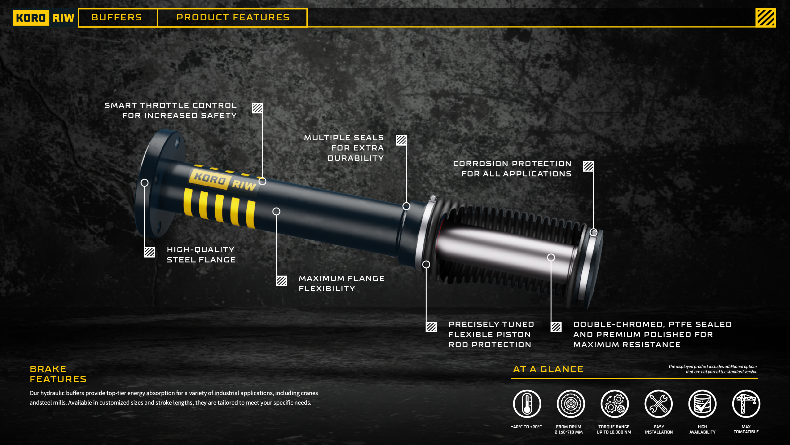 KoRo RIW Hydraulic Buffer features 3D-render and design layout